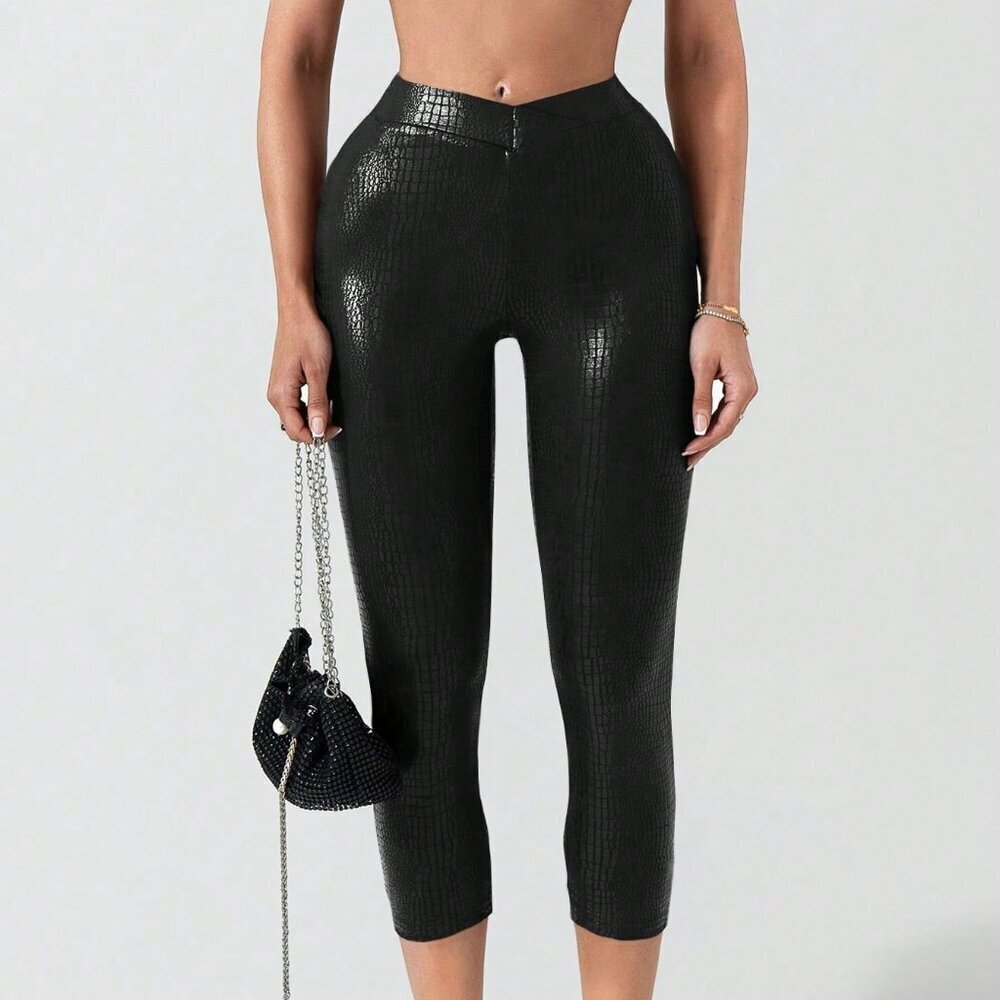 Black Sexy Women's Low Waist Party Leggings